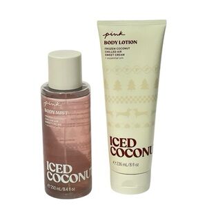 PINK Victoria's Secret Iced Coconut Body Mist and Lotion Set